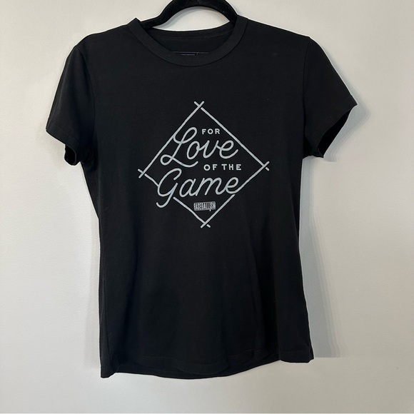 Baseballism Women’s Black Short Sleeve For the Love of the Game T-Shirt Sz M GUC - Picture 2 of 6